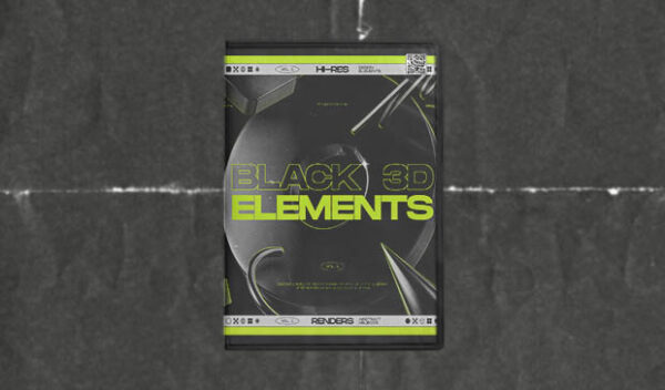 130 Black 3D Elements Collection Vol.1