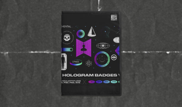 Futuristic Hologram Badge Stickers